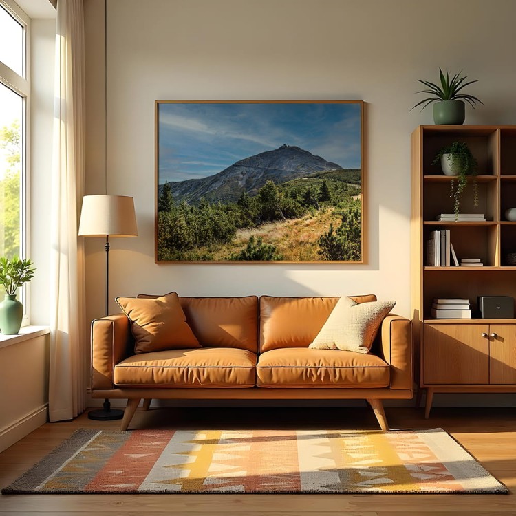 plakat karkonosze śnieżka w salonie