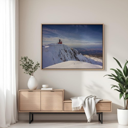 plakat karkonosze śnieżne kotły w salonie