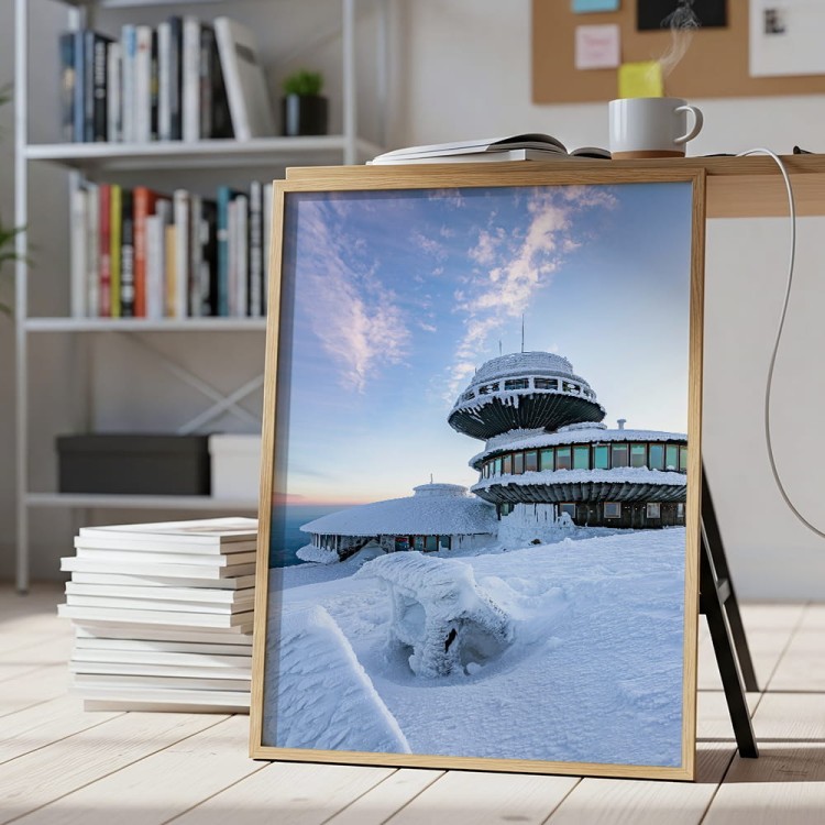 plakat karkonosze obserwatorium na śnieżce w biurze