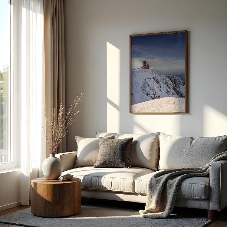 plakat karkonosze śnieżne kotły zimą w salonie