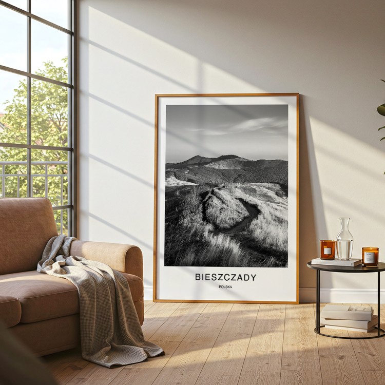plakat bieszczady polska ścieżka na połoninie w salonie