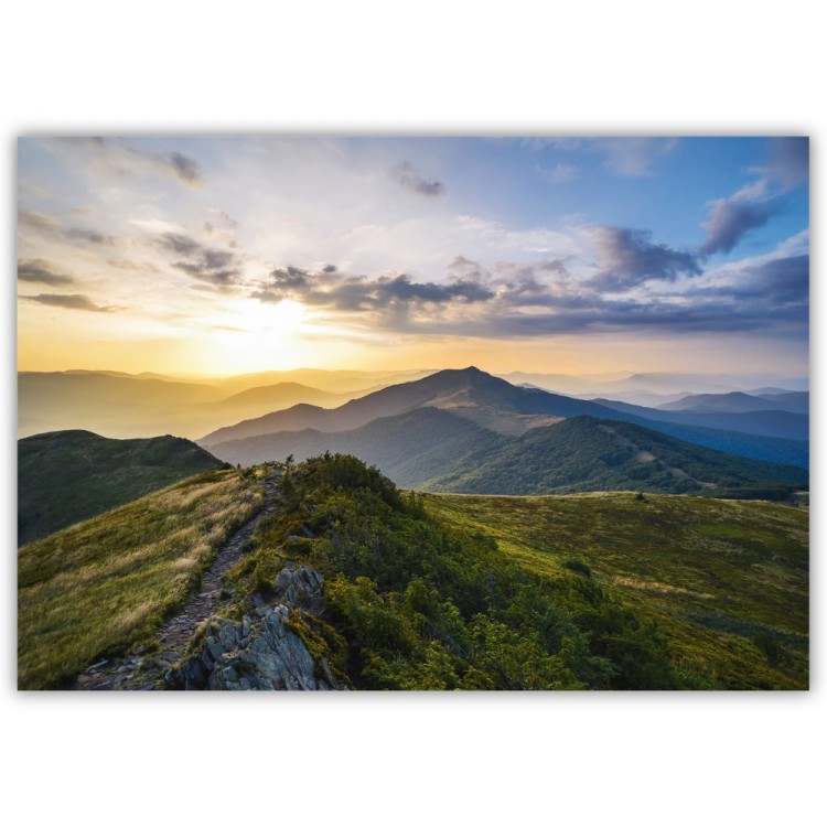 plakat bieszczady połoniny w świetle zachodu