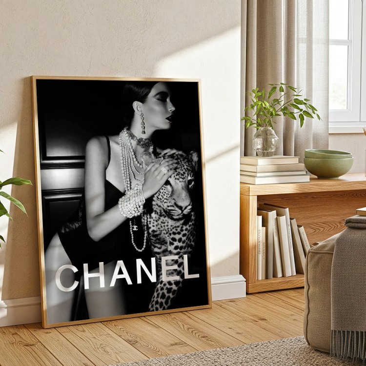plakat retro glamour w drewnianej ramie