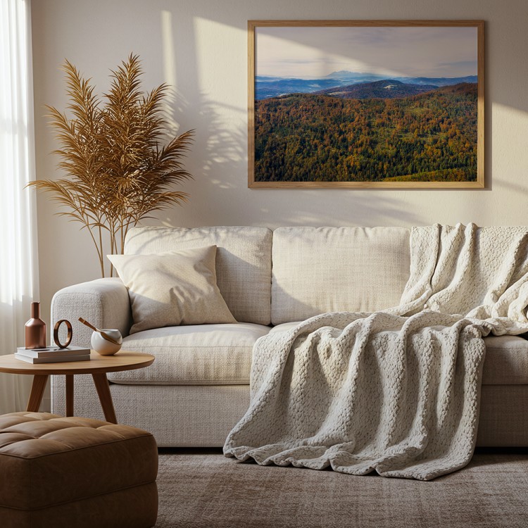 plakat beskidy jesień w beskidzie sądeckim nad kanapą