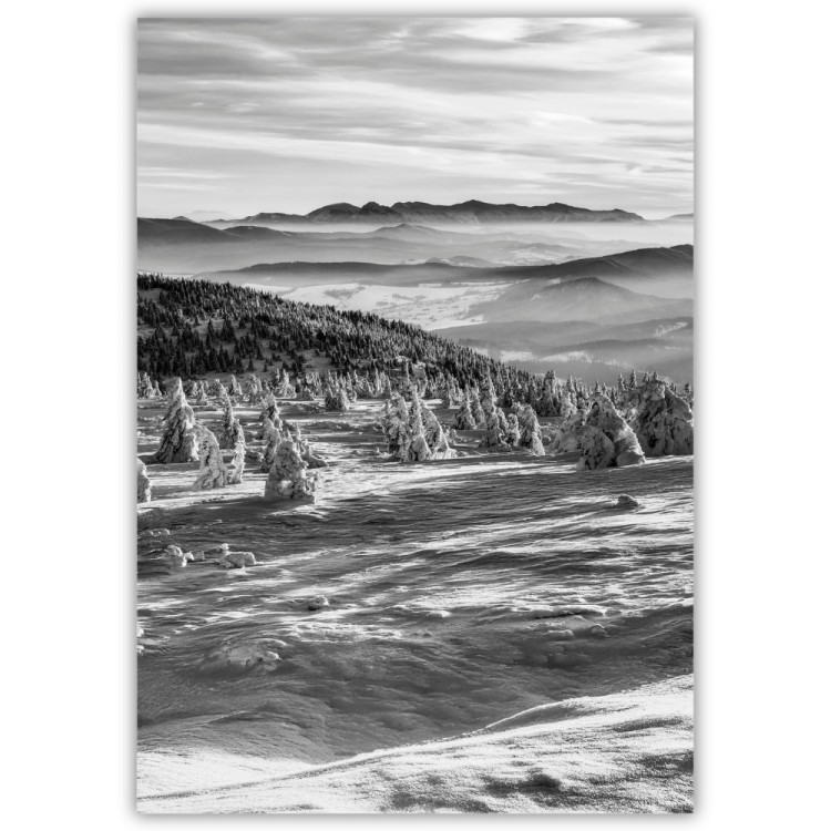 plakat beskidy zimowa panorama gór