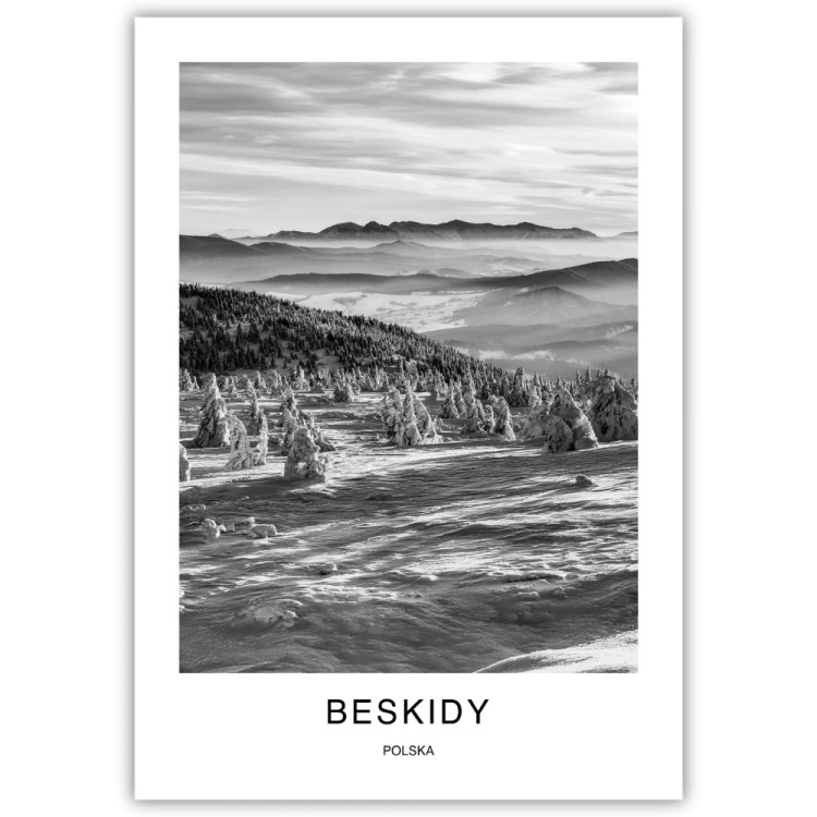 plakat beskidy polska zima w beskidzie żywieckim