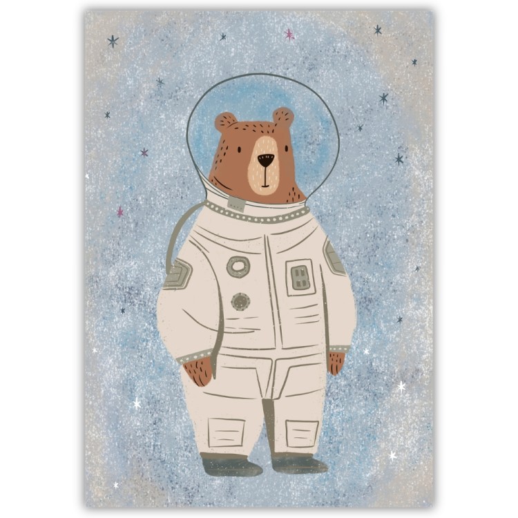 plakat miś astronauta