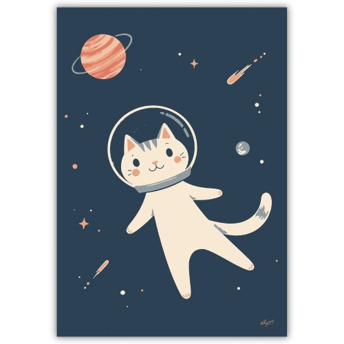 plakat kot w kosmosie
