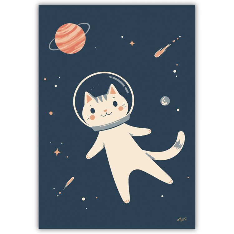 plakat kot w kosmosie