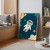 plakat mały astronauta w drewnianej ramie w sypialni dziecka