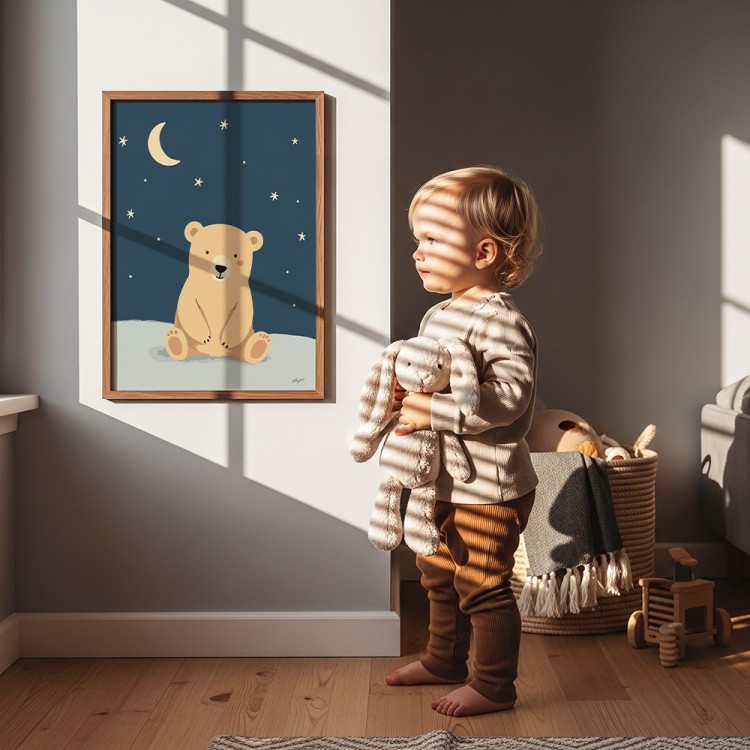plakat dobranoc misiu w pokoju chłopca