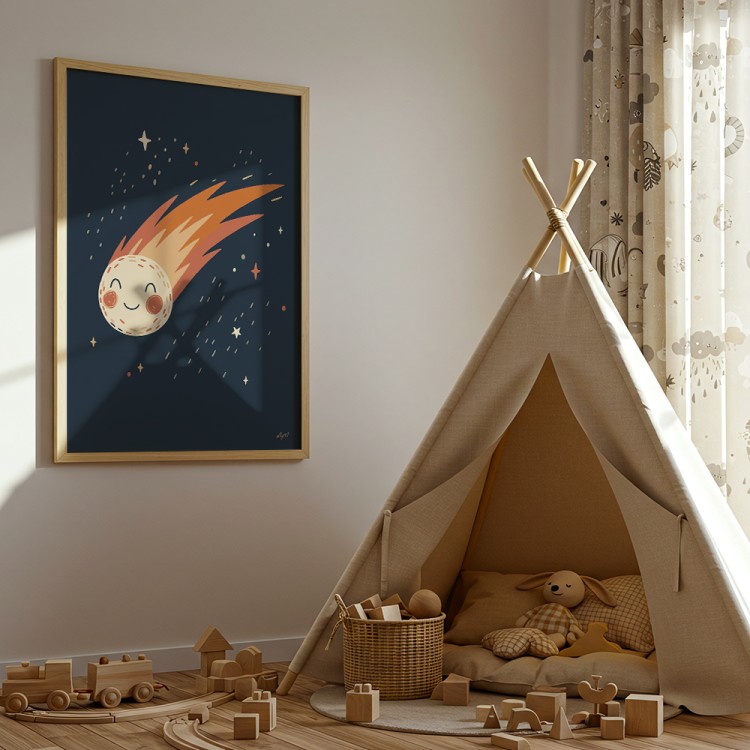 plakat wesoła kometa w pokoju dziecka