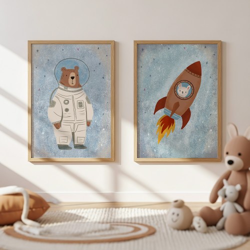galeria plakatów kosmiczna przygoda w pokoju dziecięcym