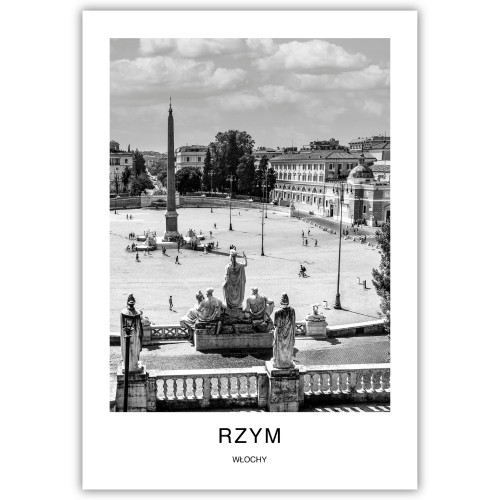 plakat rzym włochy piazza del popolo