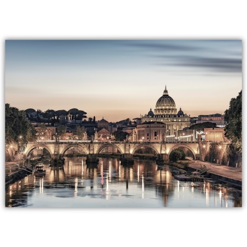 plakat rzym wieczór nad tybrem
