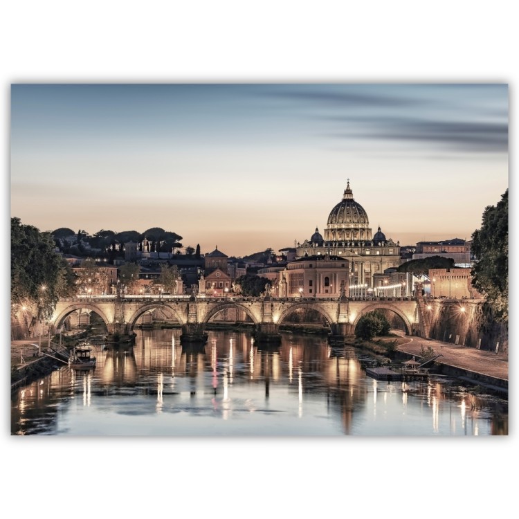 plakat rzym wieczór nad tybrem