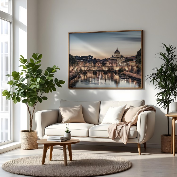 plakat rzym wieczór nad tybrem w salonie