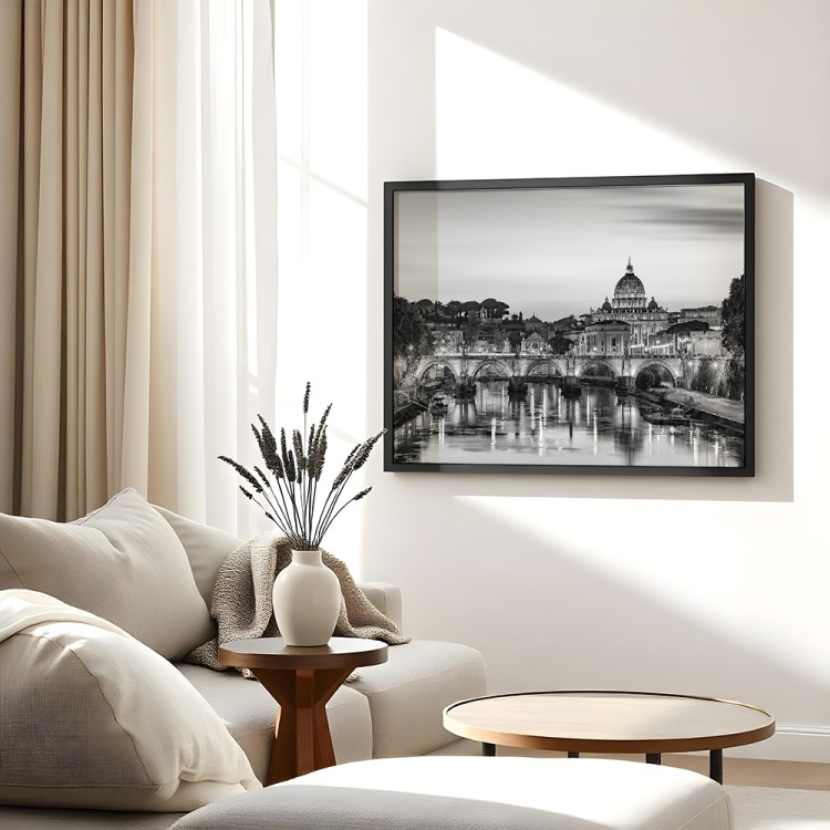 plakat rzym noc nad tybrem w salonie
