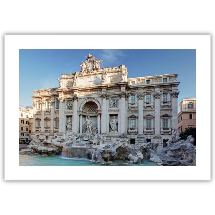 plakat rzym fontanna di trevi z białym obramowaniem
