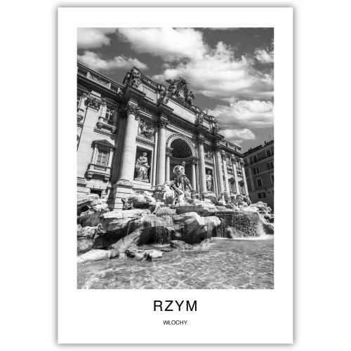 plakat rzym włochy fontanna di trevi