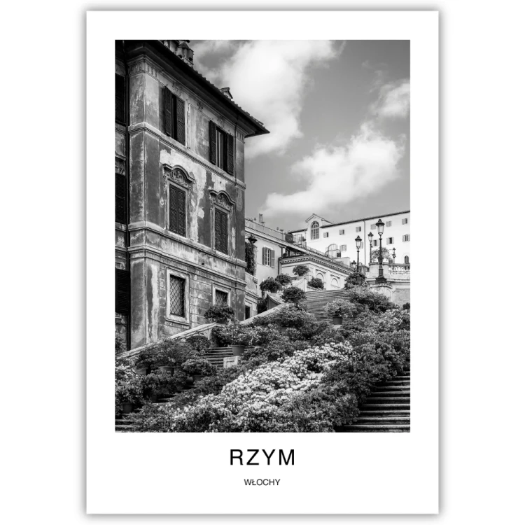 plakat rzym włochy schody hiszpańskie