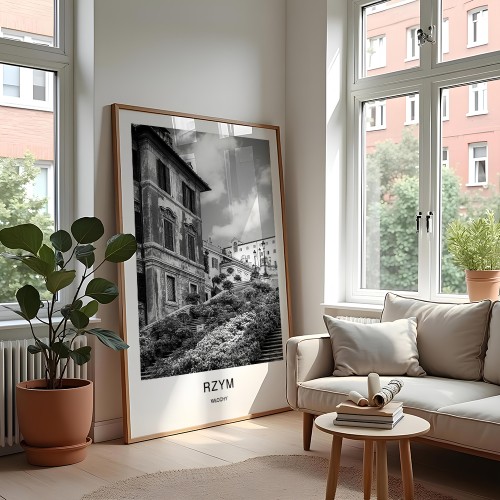 plakat rzym włochy schody hiszpańskie duży format