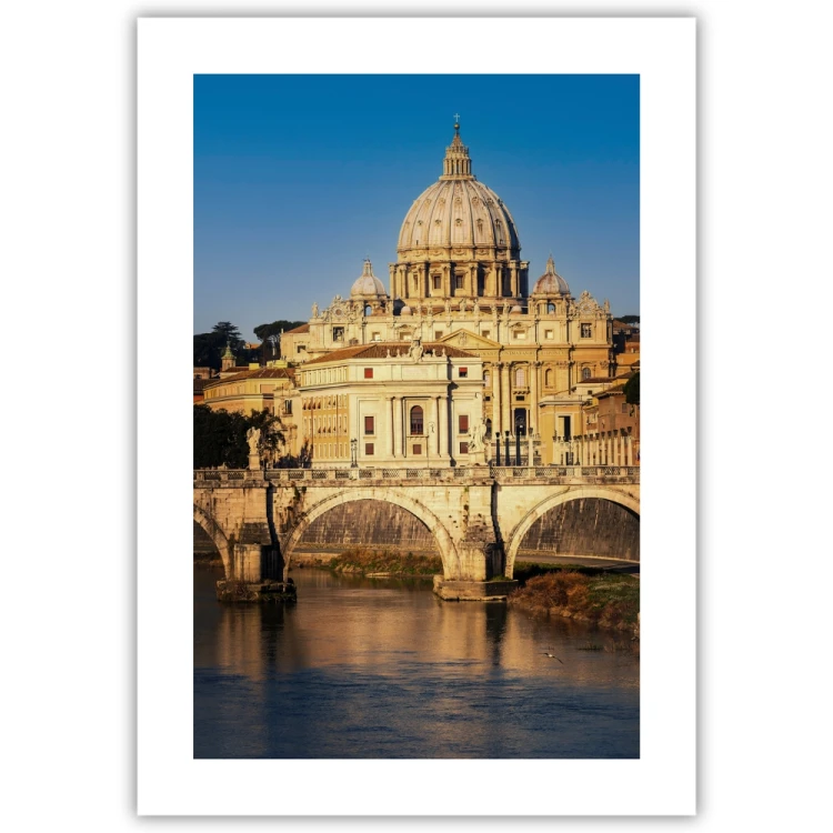 plakat rzym światło nad watykanem z białym obramowaniem