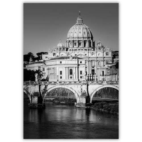 plakat rzym serce watykanu w czerni i bieli