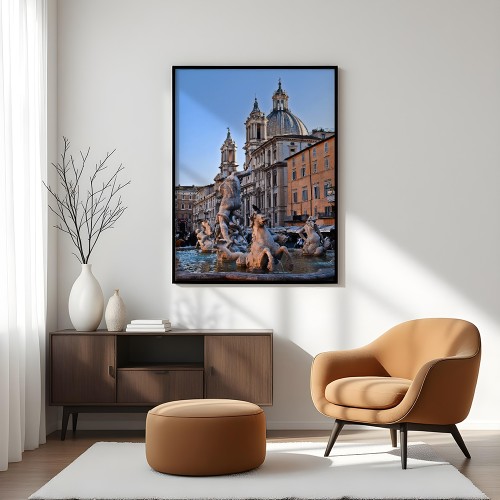 plakat rzym fontanna na piazza navona w salonie