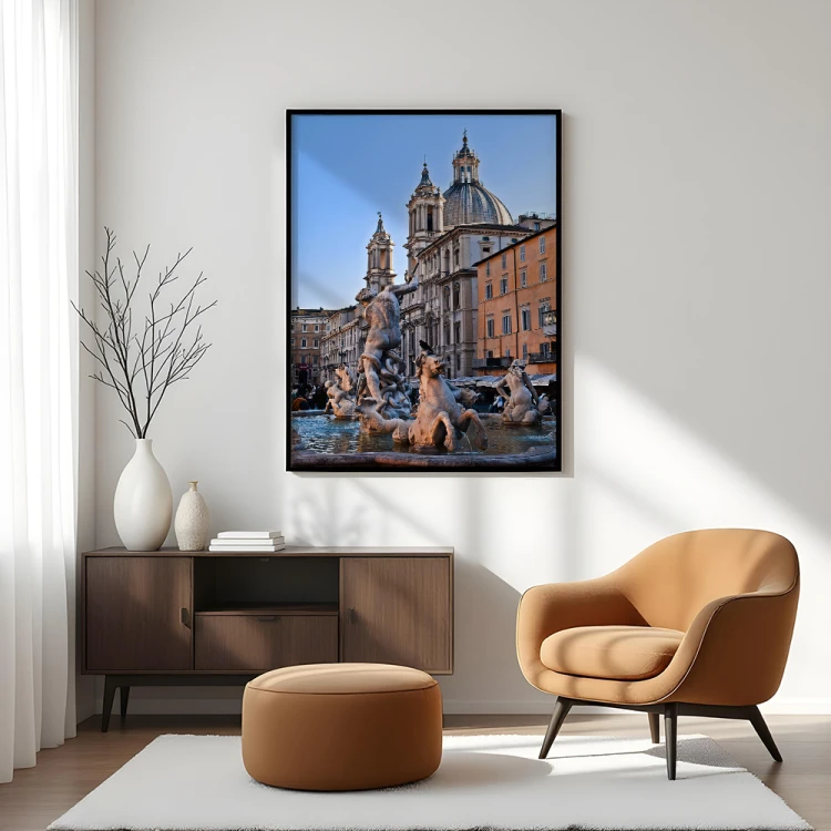 plakat rzym fontanna na piazza navona w salonie
