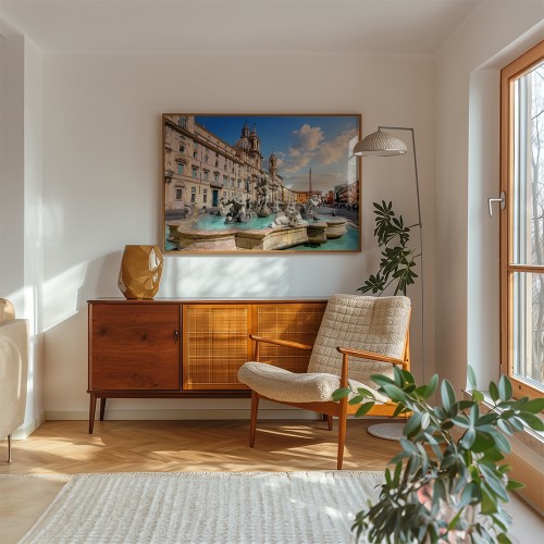 plakat rzym piazza navona w salonie