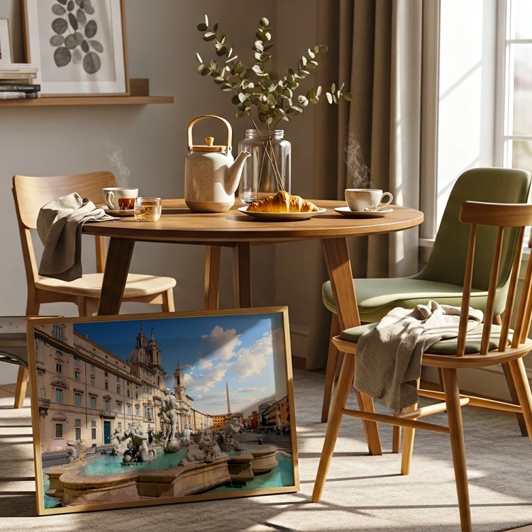 plakat rzym piazza navona w jadalni