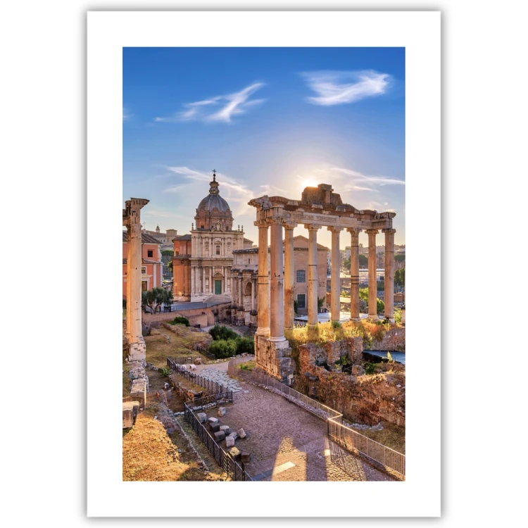 plakat rzym forum romanum z białym obramowaniem
