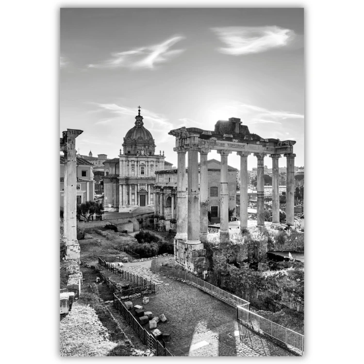 plakat rzym forum romanum w czerni i bieli