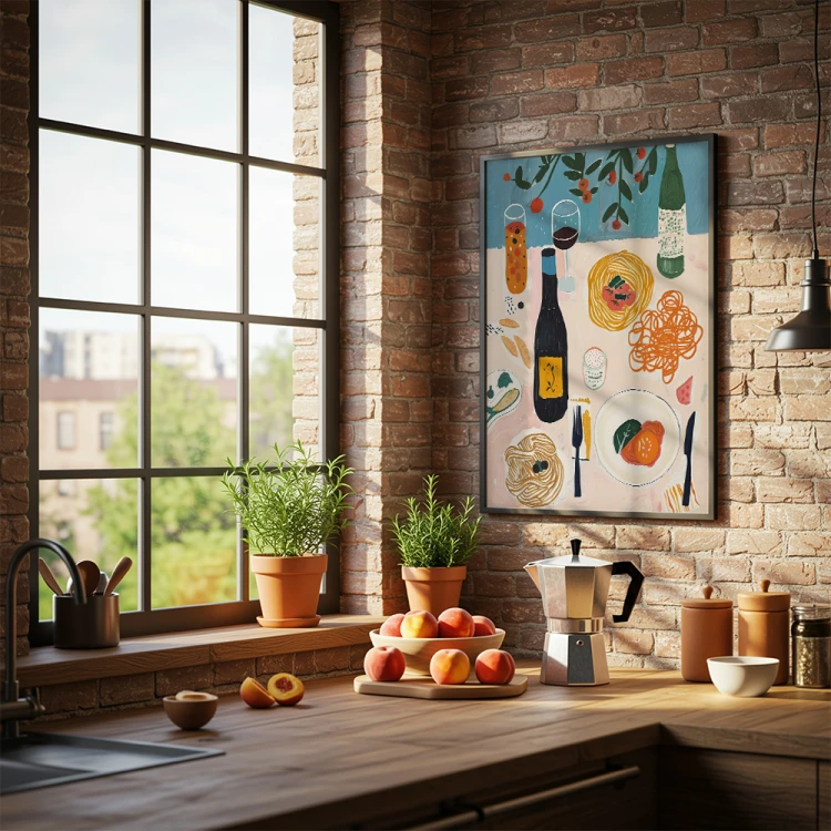 plakat italian food abstract w kuchni