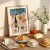 plakat italian food abstract z białym obramowaniem w drewnianej ramce