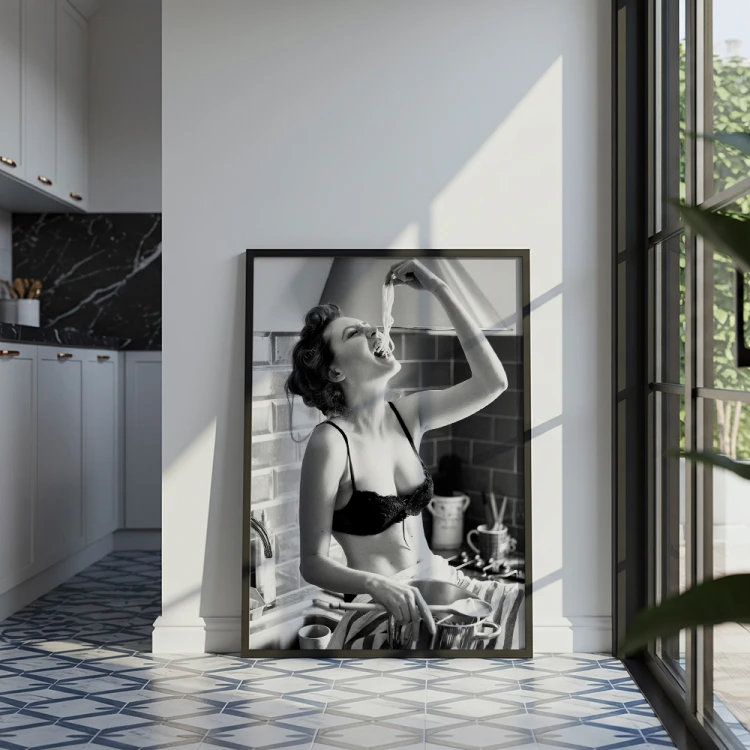 plakat dziewczyna w kuchni duży format
