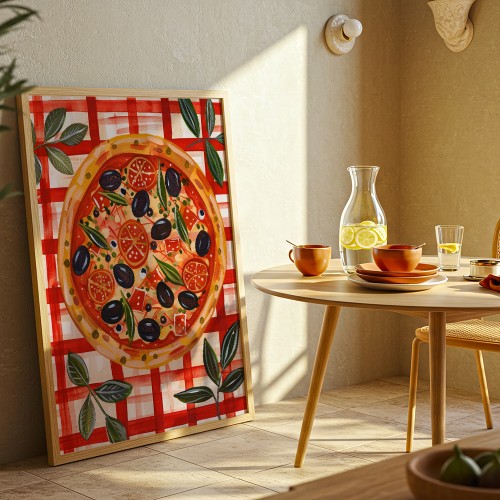 plakat pizza abstract w jadalni