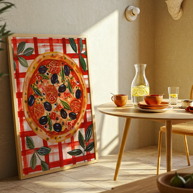 plakat pizza abstract w jadalni