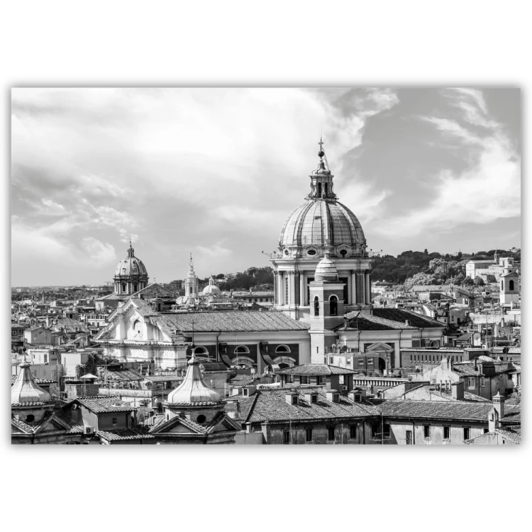 plakat rzym rzymska panorama w czerni i bieli