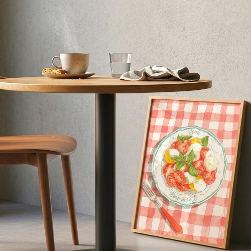 plakat letnia caprese w jadalni