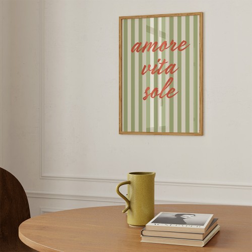 plakat amore vita sole w jadalni