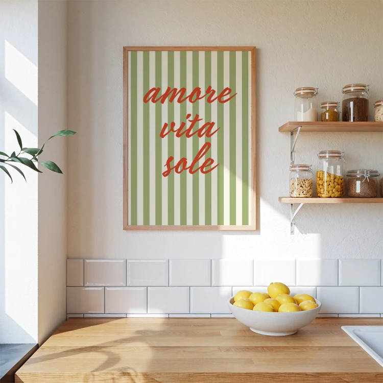 plakat amore vita sole w kuchni