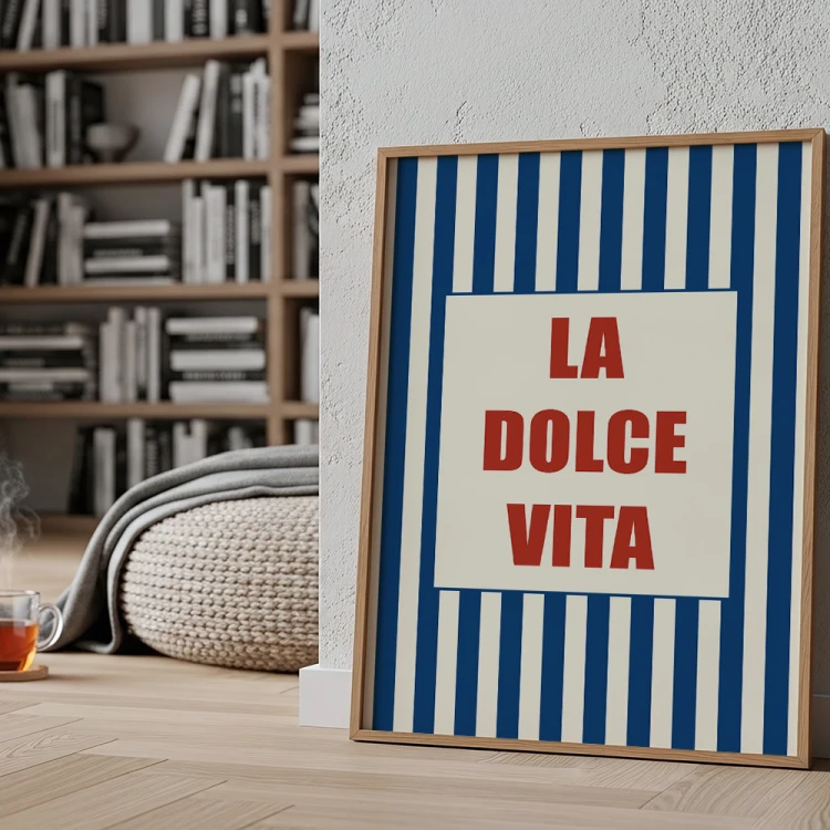 plakat la dolce vita retro w pokoju