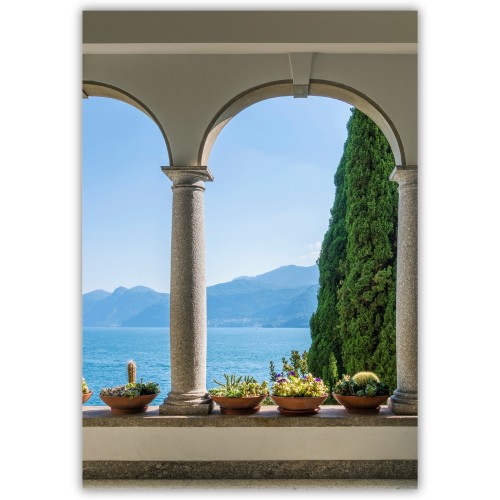 plakat varenna widok na jezioro como