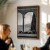 plakat varenna widok na jezioro Como w czerni i bieli w restauracji