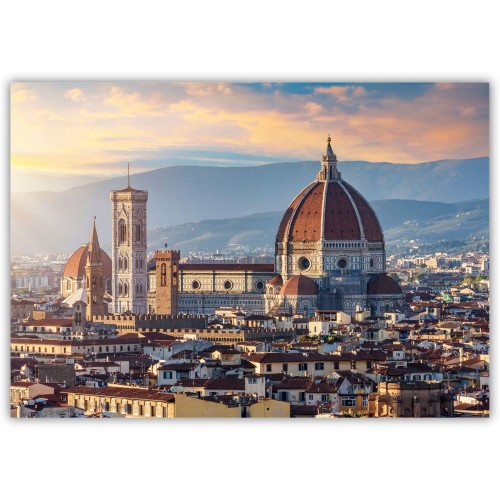 plakat florencja katedra duomo w słońcu