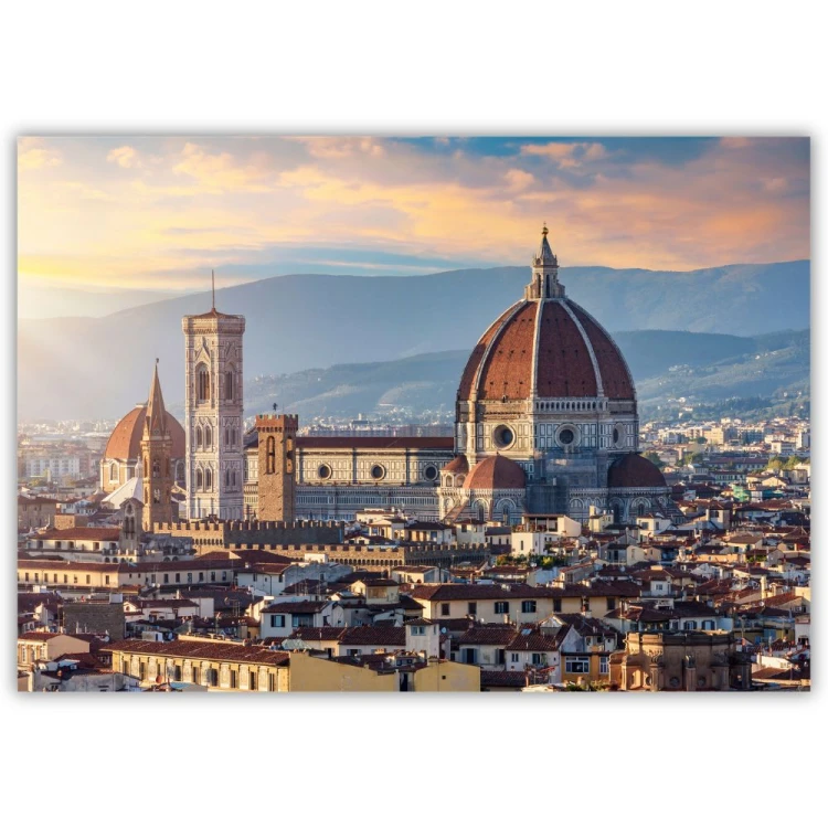 plakat florencja katedra duomo w słońcu