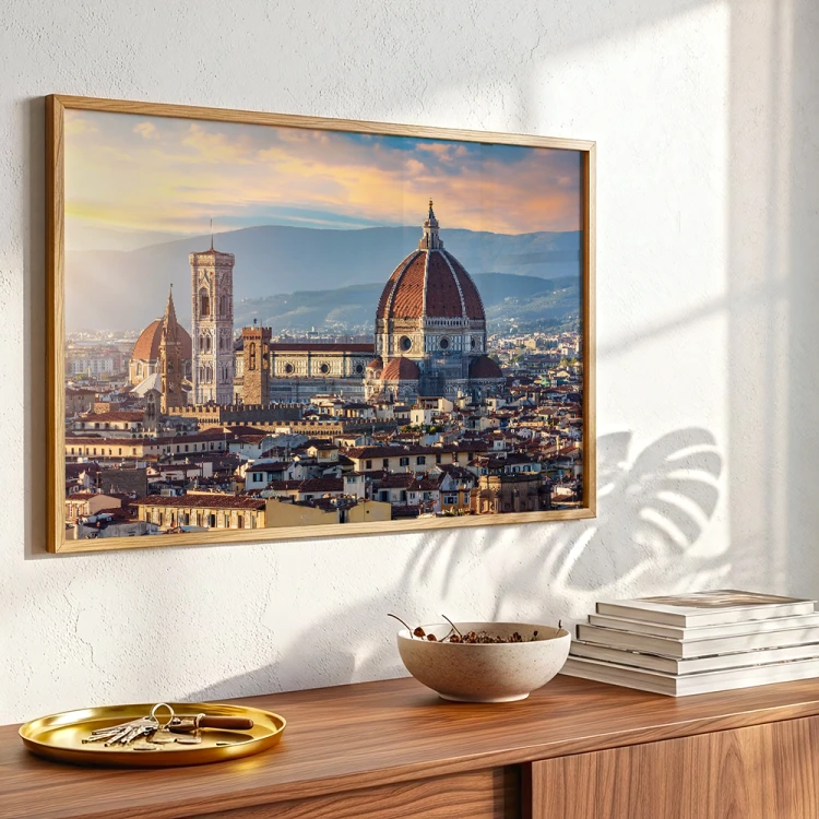 plakat florencja katedra duomo w słońcu nad komodą