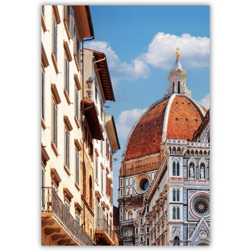 plakat florencja duomo w błękicie